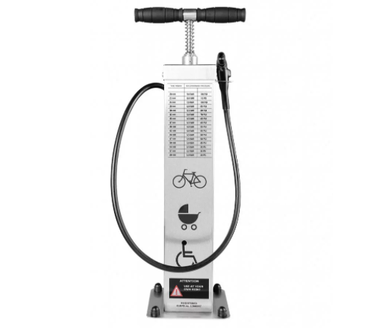 Pompe à vélo verticale avec manomètre à poser au sol